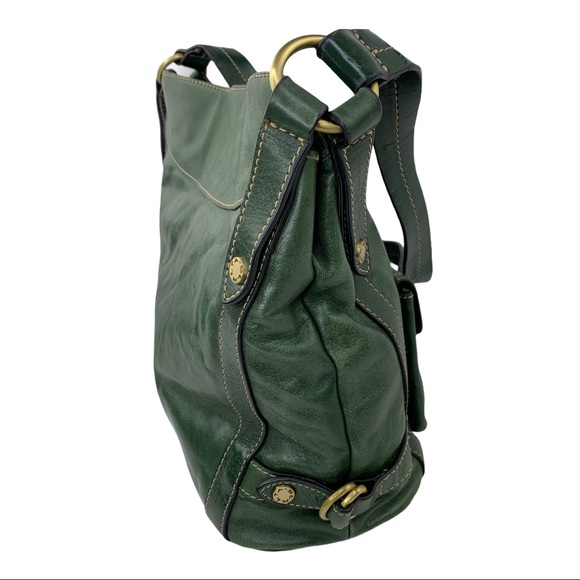 Sereta Genuine Leather Purse in Deep Green & Gold - Picture 9 of 13